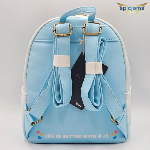 Loungefly Disney Pixar Up Carl & Ellie Hearts Love Couple Blue Mini Backpack Bag - Picture 5 of 5
